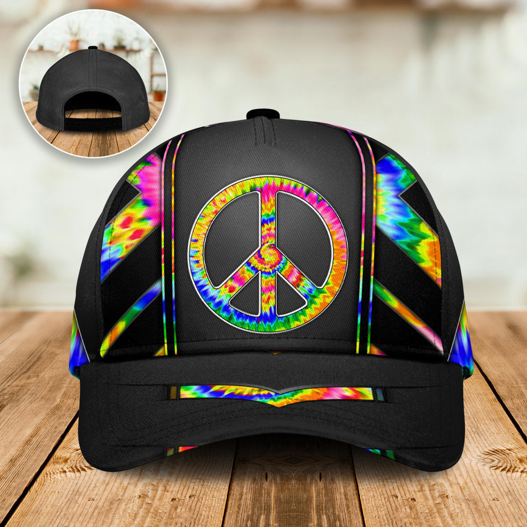 Hippie Sign Classic Cap For Travel Adventures Weekend Wear And Casual Style