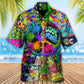Hippie Alien Frog Mushroom Colorful Hawaiian Shirt For Tropical Retreat And Island Inspired Style
