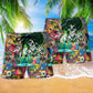 Bohemian Skull Peace Color Beach Shorts Pattern Detail For Weekend Travel And Everyday Comfort