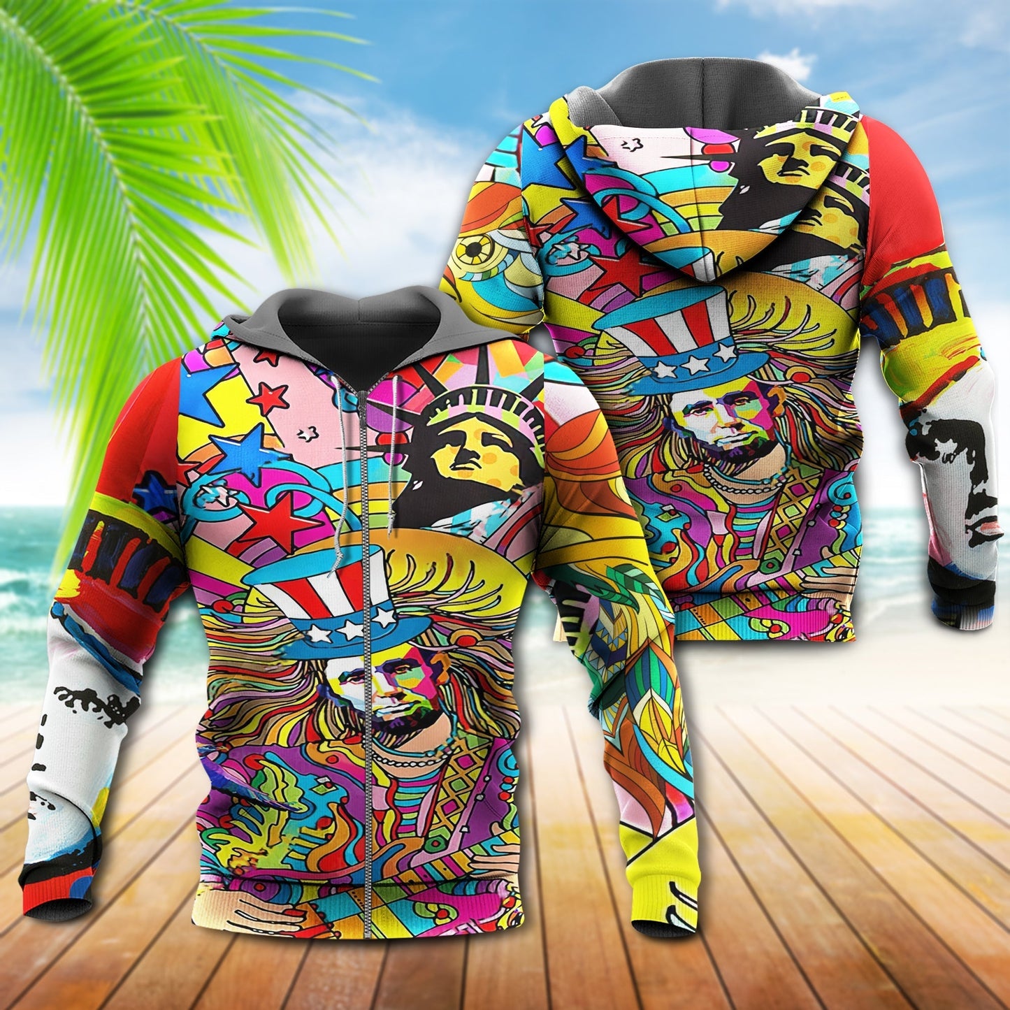 Hippie Colorful America Hoodie For Boho Enthusiasts Seasonal Trips And Thoughtful Gifts