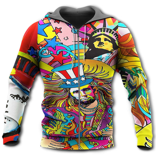 Hippie Colorful America Hoodie For Boho Enthusiasts Seasonal Trips And Thoughtful Gifts