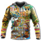 Hippie Happy Animals Together Hoodie For Colorful Streetwear Festivals And Comfortable Daily Wear