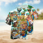 Bohemian Animals Happy Together Hawaiian Shirt For Summer Vacation Beach Travel And Relaxed Casual Wear