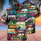 Bohemian Colorful Bus Hawaiian Shirt Artwork Detail For Tropical Trips And Casual Outings