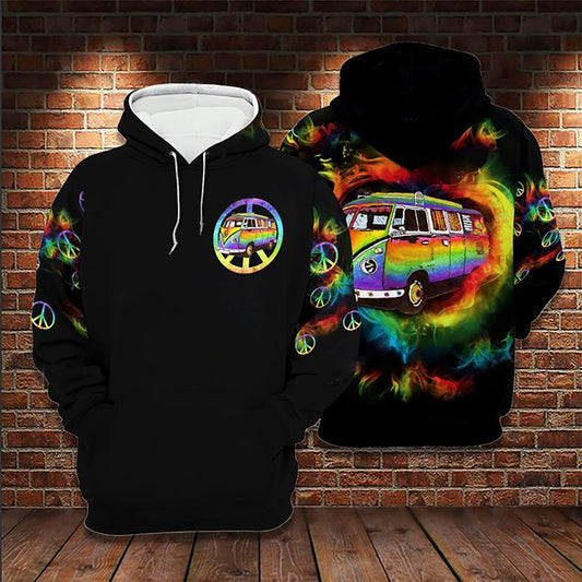 Hippie Bus Hoodie For Festival Days Weekend Adventures And Relaxed Style