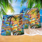 Hippie Peace Colorful Bus Beach Shorts Pattern Detail For Seaside Leisure And Comfortable Daily Use