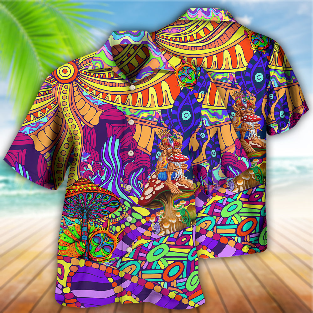 Colorful Hippie Peace Hawaiian Shirt With All Over Print For Tropical Getaways Outdoor Fun And Everyday Wear