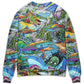 Hippie Colorful Shark Peace Sweater For Festival Adventures Vacations And Relaxed Daily Styling