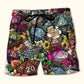D20 Dice And Flowers Fantasy Beach Shorts Graphic Detail For Resort Trips And Casual Outings