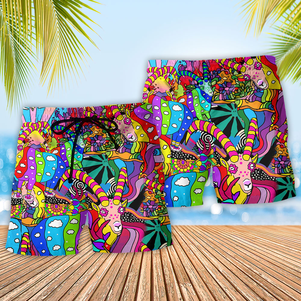 Bohemian Deer Peace Beach Shorts Pattern Detail For Sunny Day Activities And Memorable Gift Ideas