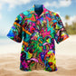 Colorful Hippie Dog Hawaiian Shirt For Animal Lovers, Beach Travel, And Casual Summer Style