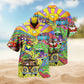 Hippie Dogs And Cats Colorful Hawaiian Shirt For Casual Weekend, Coastal Festival, And Easygoing Fashion