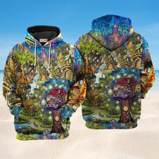 Hippie Dream Treehouse Hoodie For Colorful Outings Music Events And Everyday Style