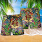 Hippie Feel Freedom From Smoking Hawaiian Print Beach Shorts For Coastal Travel And Celebrations