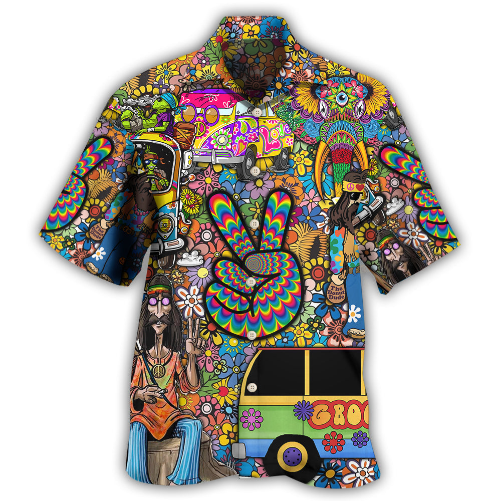 Floral Wild Heart Hippie Soul Hawaiian Shirt For Tropical Holidays, Outdoor Gatherings, And Everyday Comfort