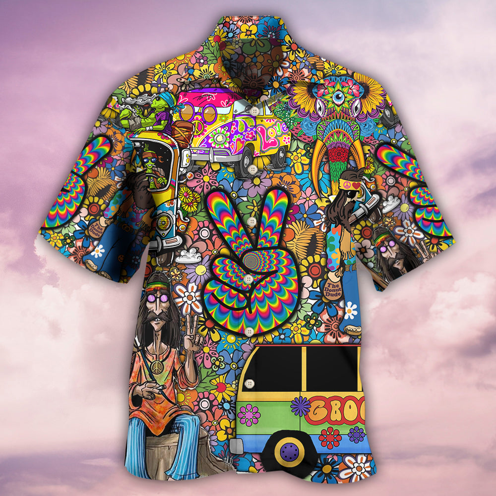 Floral Wild Heart Hippie Soul Hawaiian Shirt For Tropical Holidays, Outdoor Gatherings, And Everyday Comfort