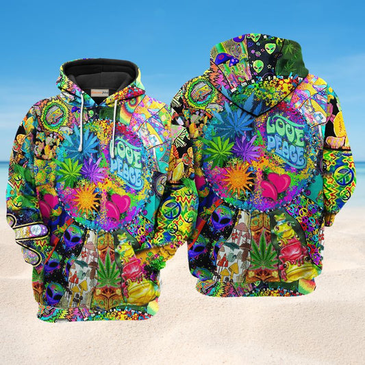 Hippie Frogs Mushroom Peace Hoodie For Festival Adventures Daily Outfits And Gift Giving