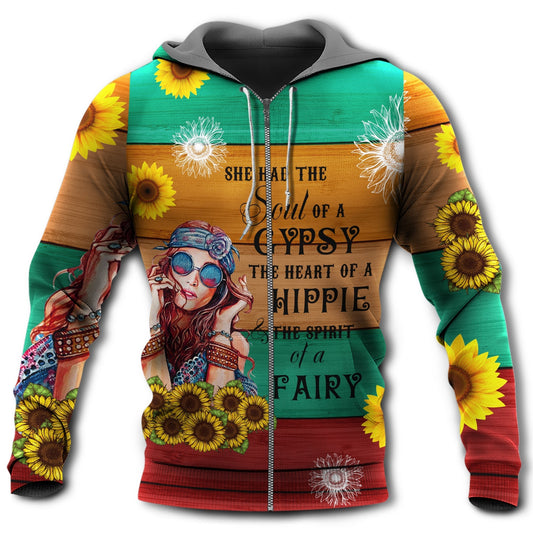 Hippie Girl Sunflower Hoodie For Bohemian Events Everyday Wear And Creative Gifting