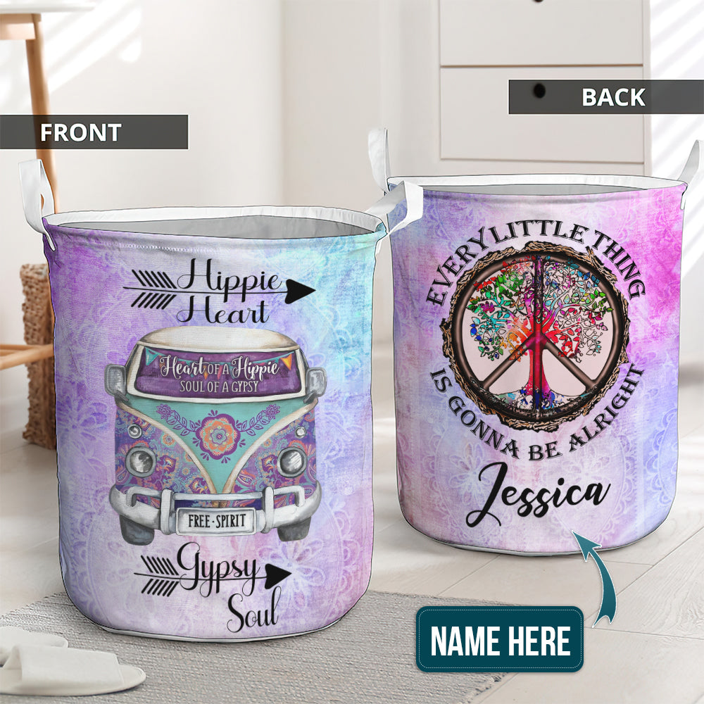 Hippie Heart Gypdy Soul Laundry Basket For Room Home Organizer