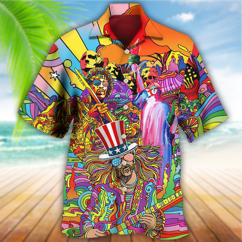 Bohemian Independence Day American Hawaiian Shirt For Warm Weather Adventures And Everyday Comfort