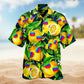 Hippie Lemon Fruit Peace Psychedelic Art Hawaiian Shirt For Beachside Event And Coastal Style