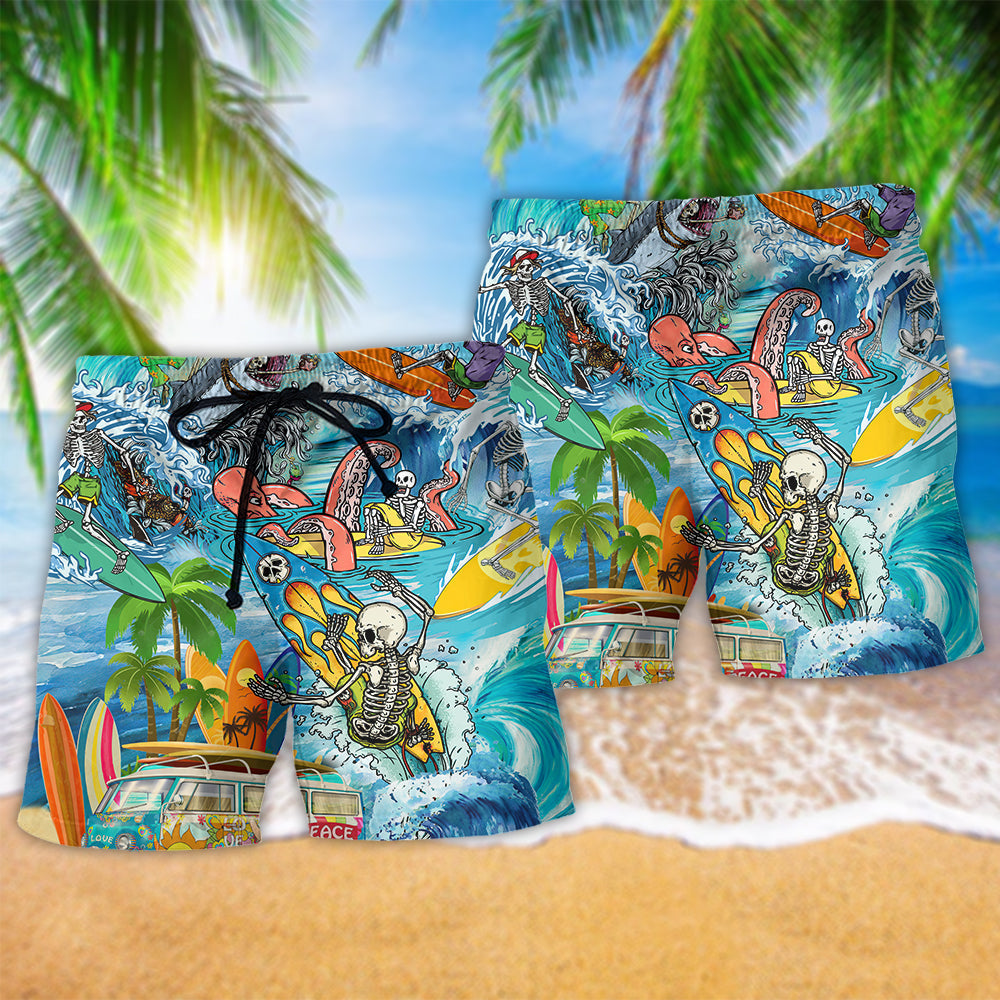 Bohemian Surfing Beach Shorts Pattern Detail For Casual Outings And Comfortable Daily Wear