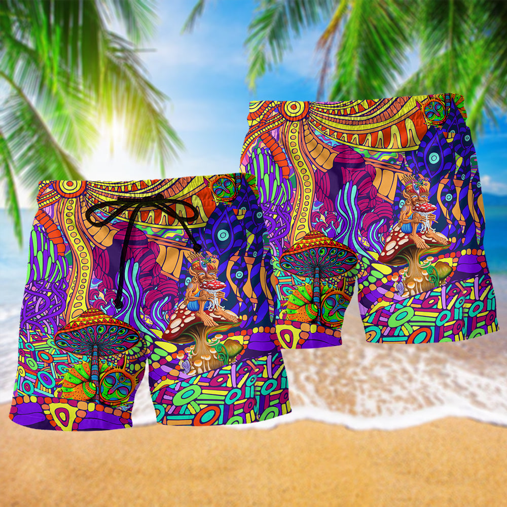 Hippie Peaceful Beach Shorts Pattern View For Weekend Trips And Outdoor Activities