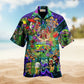 Bohemian Mushroom Alien Bus Everything Hawaiian Shirt For Summer Vacation Beach Travel And Relaxed Casual Wear