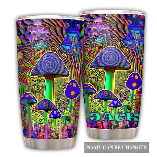 Hippie Mushroom Color Personalized 20 Oz Tumbler For Coffee Travel And Daily Drinks