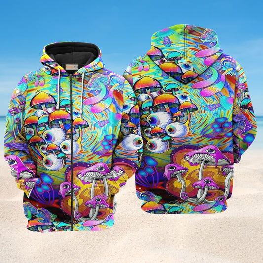 Hippie Mushroom Eyes Hoodie For Colorful Outings Music Events And Everyday Style
