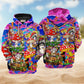 Hippie Happy Mushroom Together Hoodie For Free Spirited Travel Casual Wear And Comfortable Layering