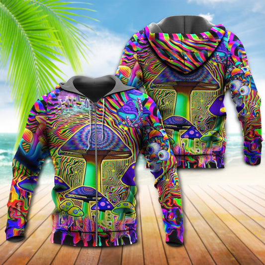 Hippie Mushroom Love Color Hoodie For Free Spirit Outings Holidays And Relaxed Layering