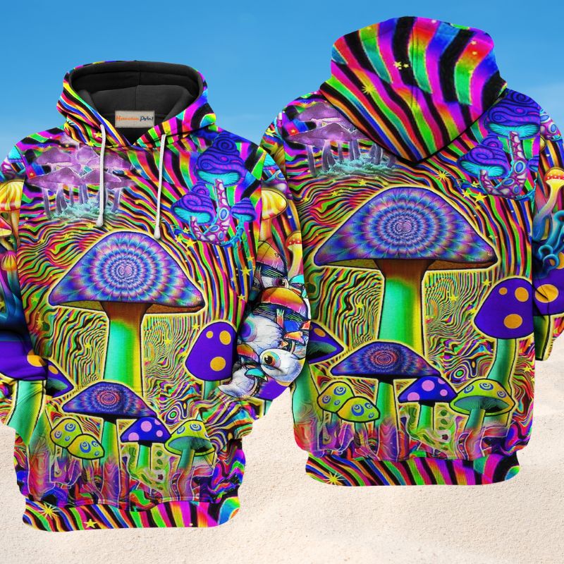 Hippie Magic Colorful Mushroom Hoodie For Bohemian Events Everyday Wear And Creative Gifting