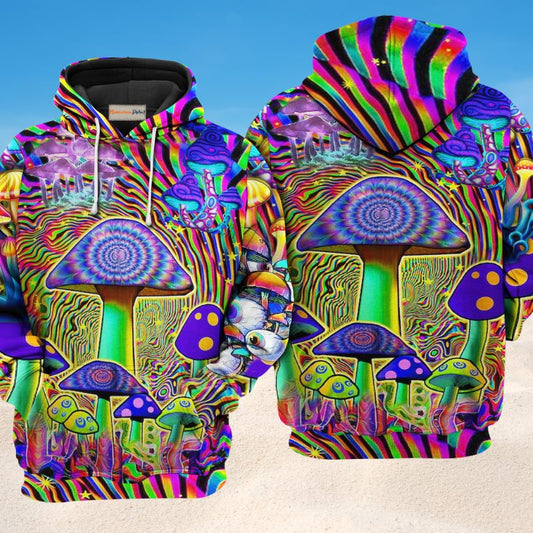 Hippie Magic Colorful Mushroom Hoodie For Bohemian Events Everyday Wear And Creative Gifting
