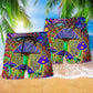Bohemian Big Mushroom Beach Shorts Pattern Detail For Casual Summer Plans And Memorable Gift Ideas