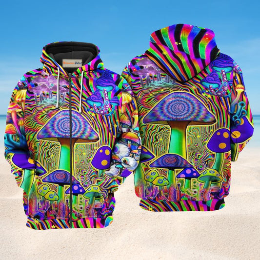 Hippie Magic Mushroom Hoodie For Relaxed Streetwear Outdoor Gatherings And Travel