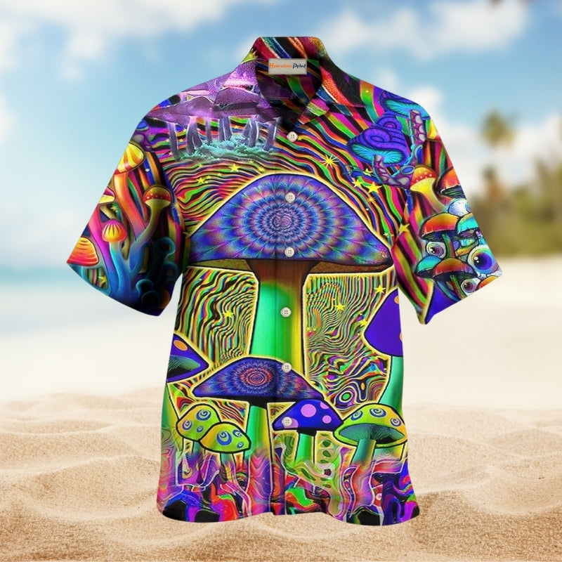 Bohemian Fantasy Mushroom Style Hawaiian Shirt For Summer Vacation Beach Travel And Relaxed Casual Wear