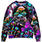 Hippie Mushroom Neon Light Colorful Sweater For Festival Adventures Vacations And Relaxed Daily Styling