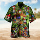 Hippie Mushroom Peace Psychedelic Art Hawaiian Shirt For Resort Escape, Coastal Festival, And Casual Wear