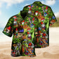 Hippie Mushroom Peace Psychedelic Art Hawaiian Shirt For Relaxed Getaway, Tropical Retreat, And Weekend Wear