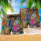 Bohemian Mushroom Peaceful Beach Shorts Pattern Detail For Island Trips And Thoughtful Gift Giving
