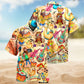 Hippie Music Peace Psychedelic Art Hawaiian Shirt For Cruise Journey, Beach Party, And Vacation Outfit