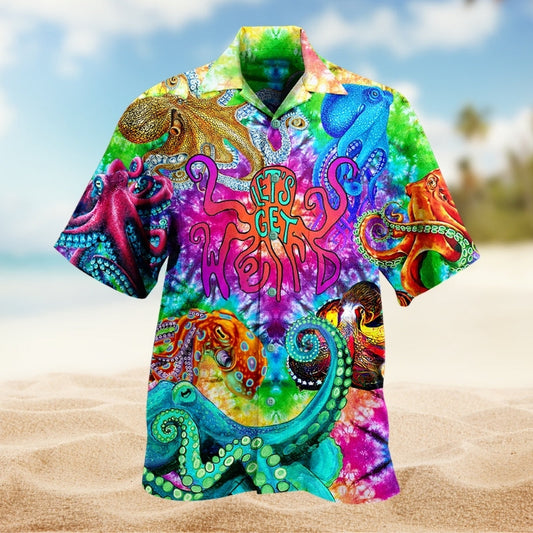 Hippie Octopus Colorful Hawaiian Shirt For Tropical Holiday And Island Inspired Style