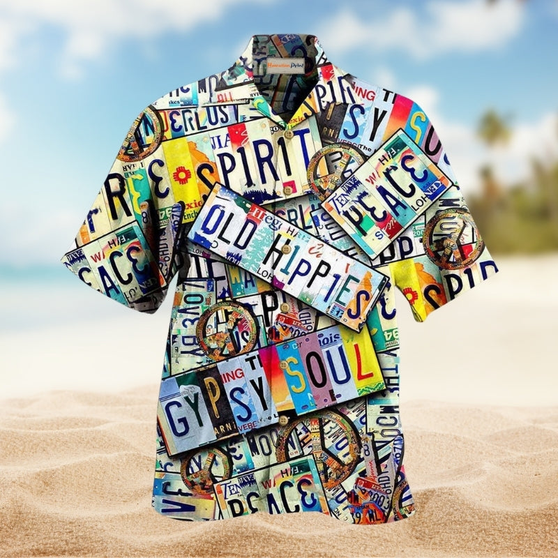Bohemian Old Man Spirit Peace Hawaiian Shirt For Summer Vacation Beach Travel And Relaxed Casual Wear