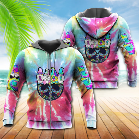 Hippie Peace Full Color Hoodie For Bohemian Streetwear Festivals Travel And Everyday Comfort