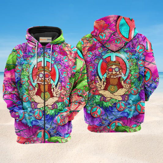 Hippie Peace Life Hoodie For Free Spirited Travel Casual Wear And Comfortable Layering