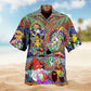 Hippie Colorful Hawaiian Shirt For Cruise Journey, Beach Party, And Easygoing Fashion