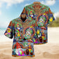 Hippie Colorful Hawaiian Shirt For Resort Holiday, Summer Vacation, And Island Inspired Style