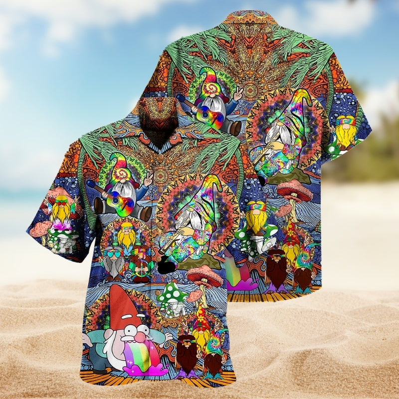 Hippie Colorful Hawaiian Shirt For Resort Holiday, Summer Vacation, And Island Inspired Style
