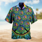 Hippie Colorful Hawaiian Shirt For Casual Weekend, Seasonal Celebration, And Summer Party Style